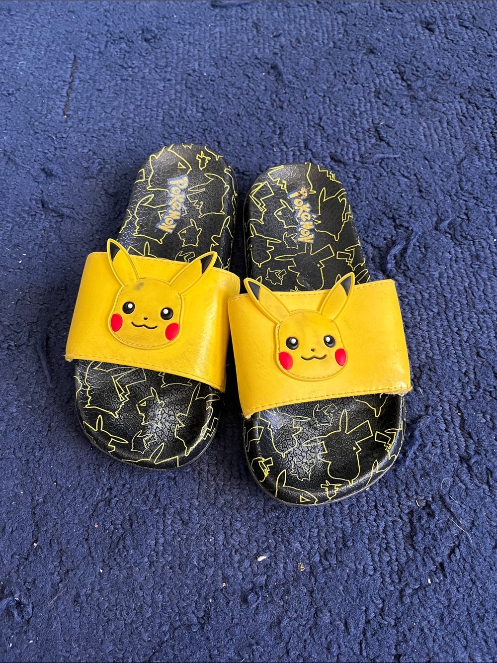 Pokemon Pikachu Yellow Kids Slide Sandals with Character Strap